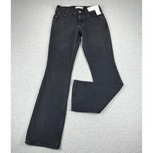 New Abercrombie & Fitch Bootcut Low Rise Dress Jeans Womens 25 Long Black Wash